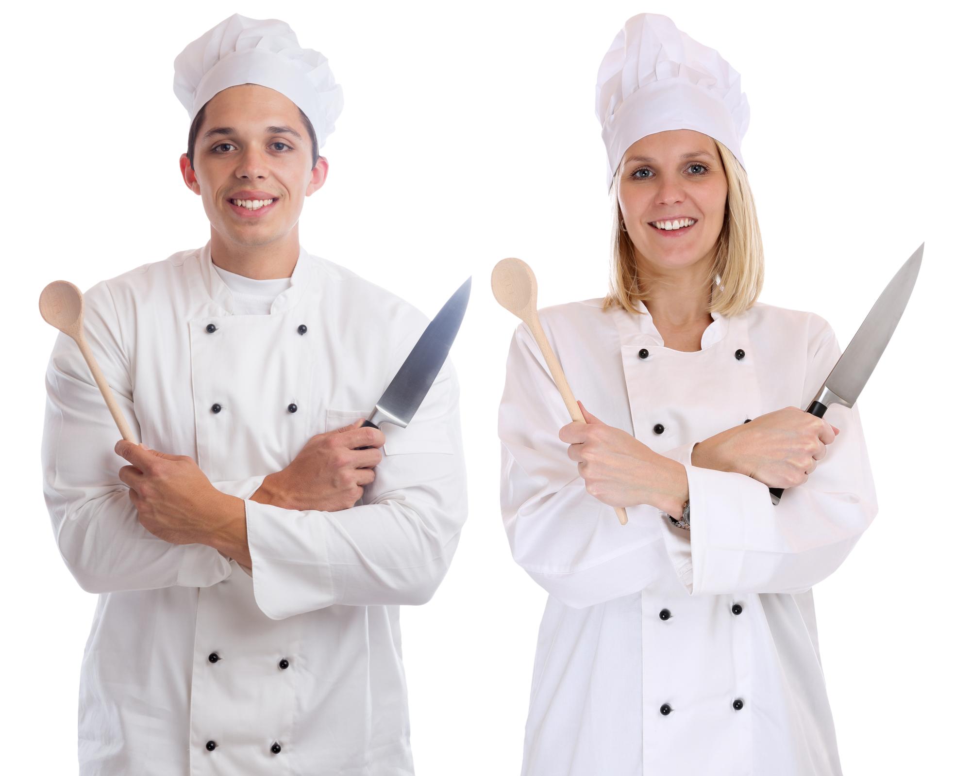 Participants learning knife skills